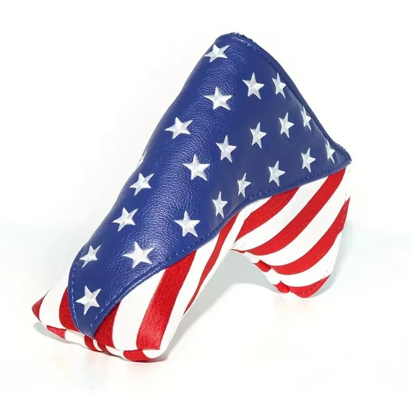 Patriotic Golf Club Head Cover Set - Protect Your Clubs with Durable PU Leather and Vibrant American Flag Design