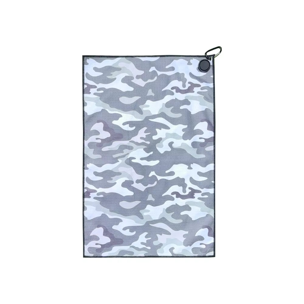 Multiple Style Choices Portable Golf Towel with Magnetic Buckle Hand Towel Golf Club Cleaner Golf Cleaning Tools Accessories