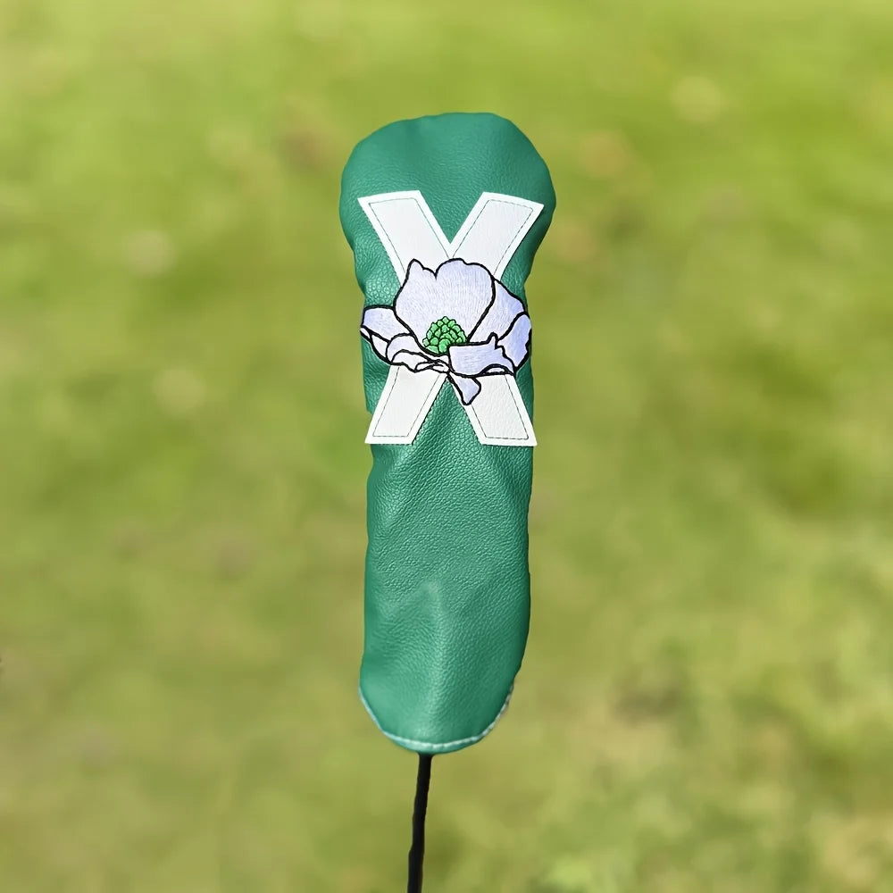 1Pc Sakura Series Green Golf Club Head Cover, Golf Club Accessories, Golf Supplies, Dust-Proof and Durable
