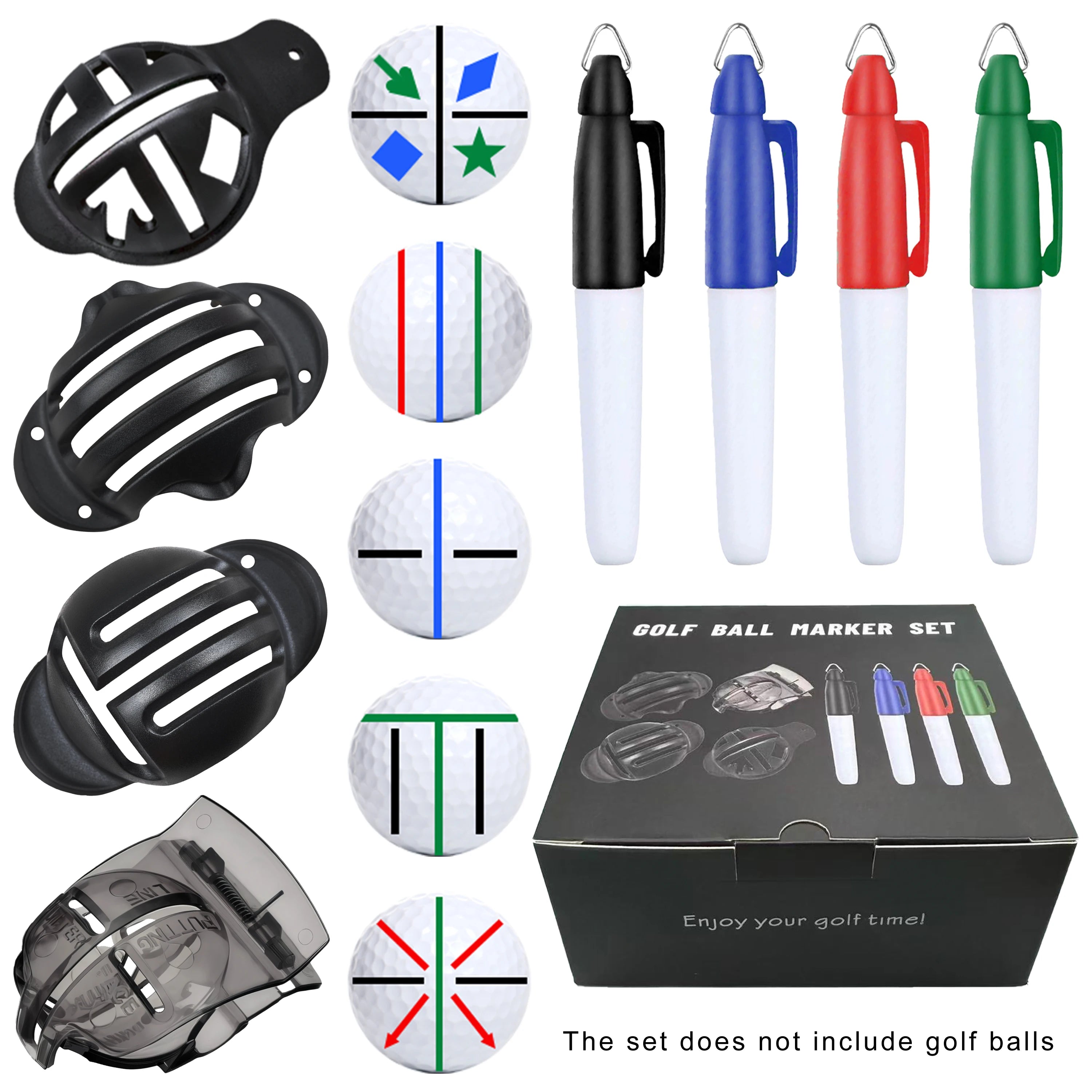 8 Pcs Golf Alignment Tool & Marker Pen Set