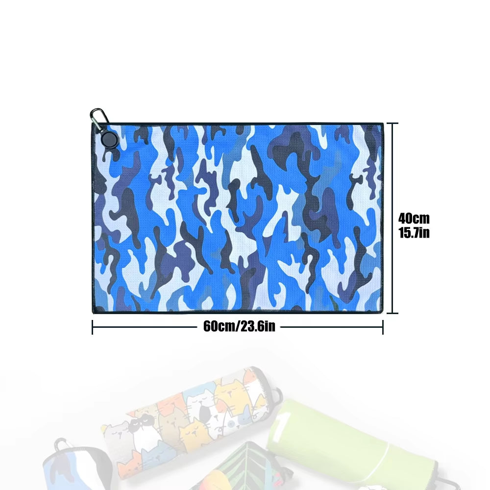 Multiple Style Choices Portable Golf Towel with Magnetic Buckle Hand Towel Golf Club Cleaner Golf Cleaning Tools Accessories