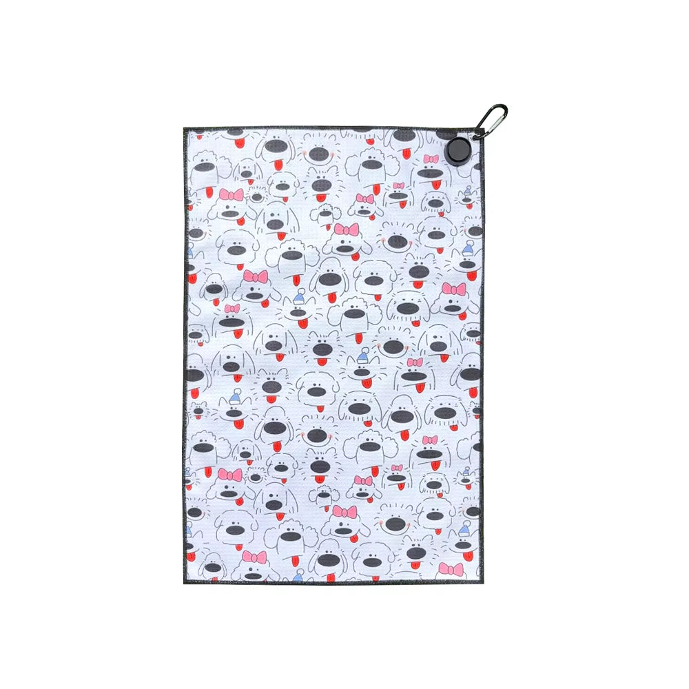 Multiple Style Choices Portable Golf Towel with Magnetic Buckle Hand Towel Golf Club Cleaner Golf Cleaning Tools Accessories