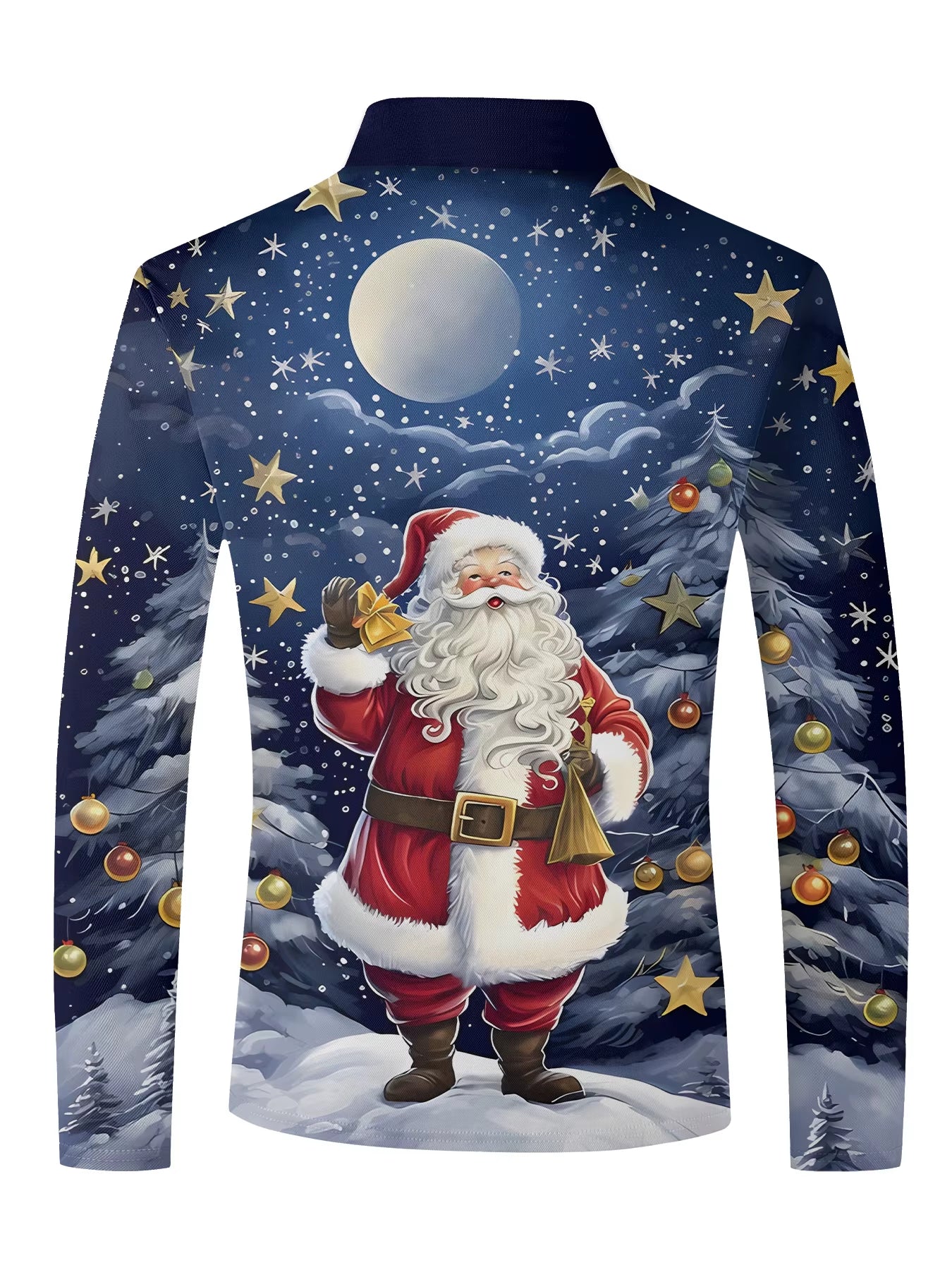 Christmas Golf Wear Men Snowman Anime Graphic Print Novelty Lapel Polo Shirt Tops Fashions Zipper Long Sleeve T-Shirt Man